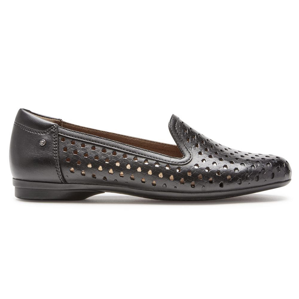 Rockport Canada Cobb Hill Maiika Woven Slip-On - Womens Flats Black (FEZ246859)